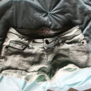 Light blue cut off shorts